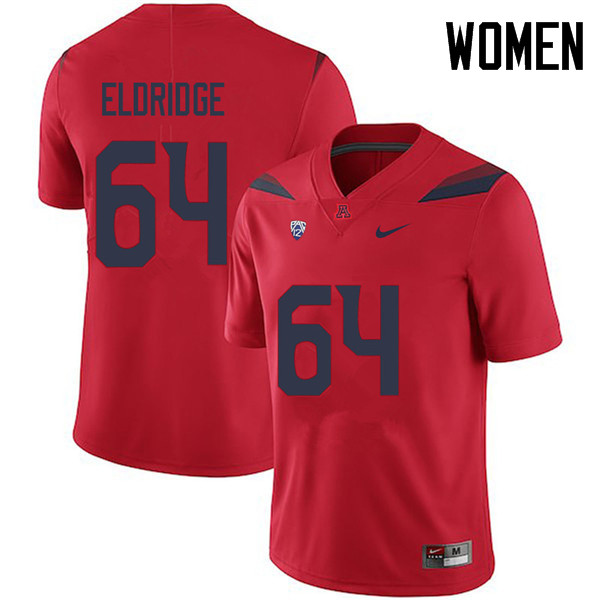Women #64 Nathan Eldridge Arizona Wildcats College Football Jerseys Sale-Red